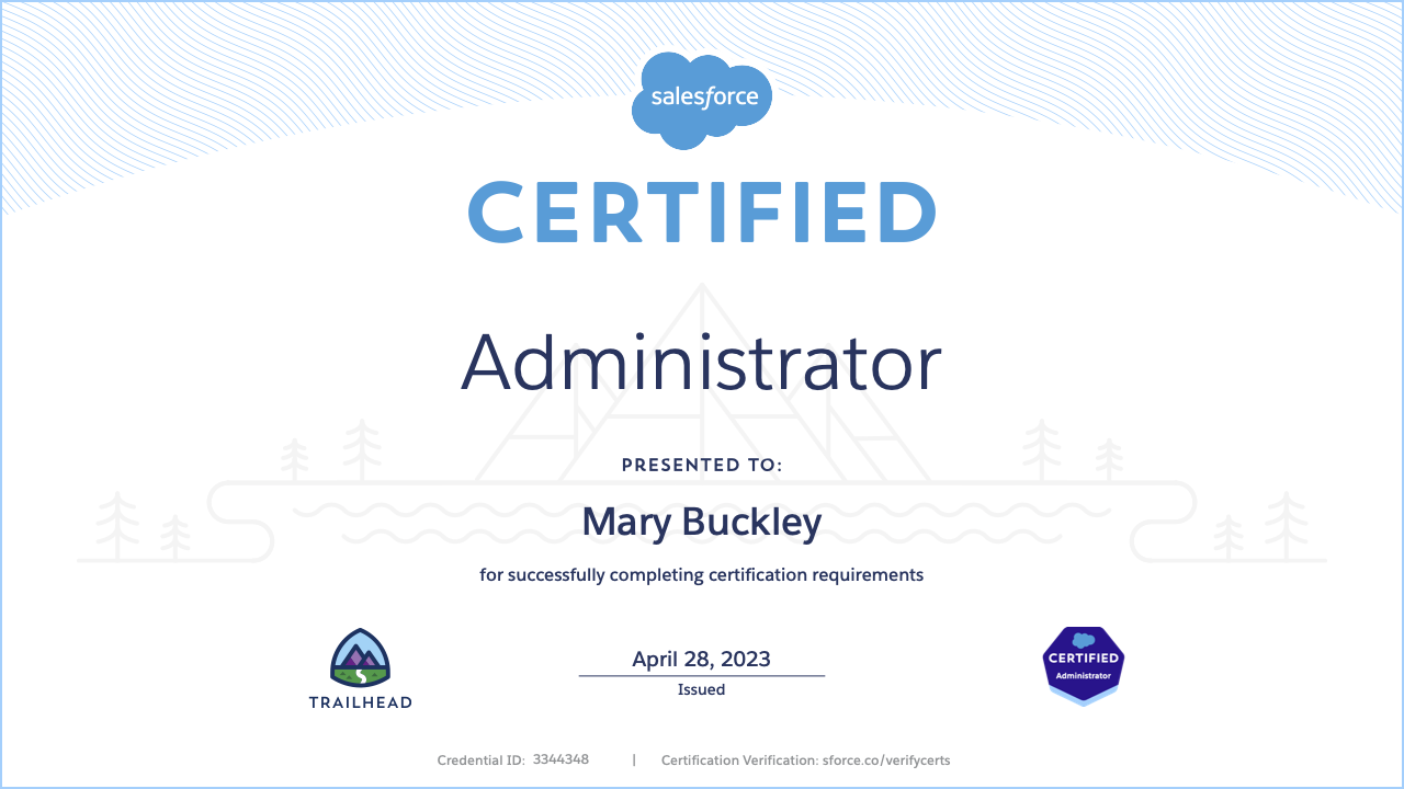 Salesforce Administrator Certificate