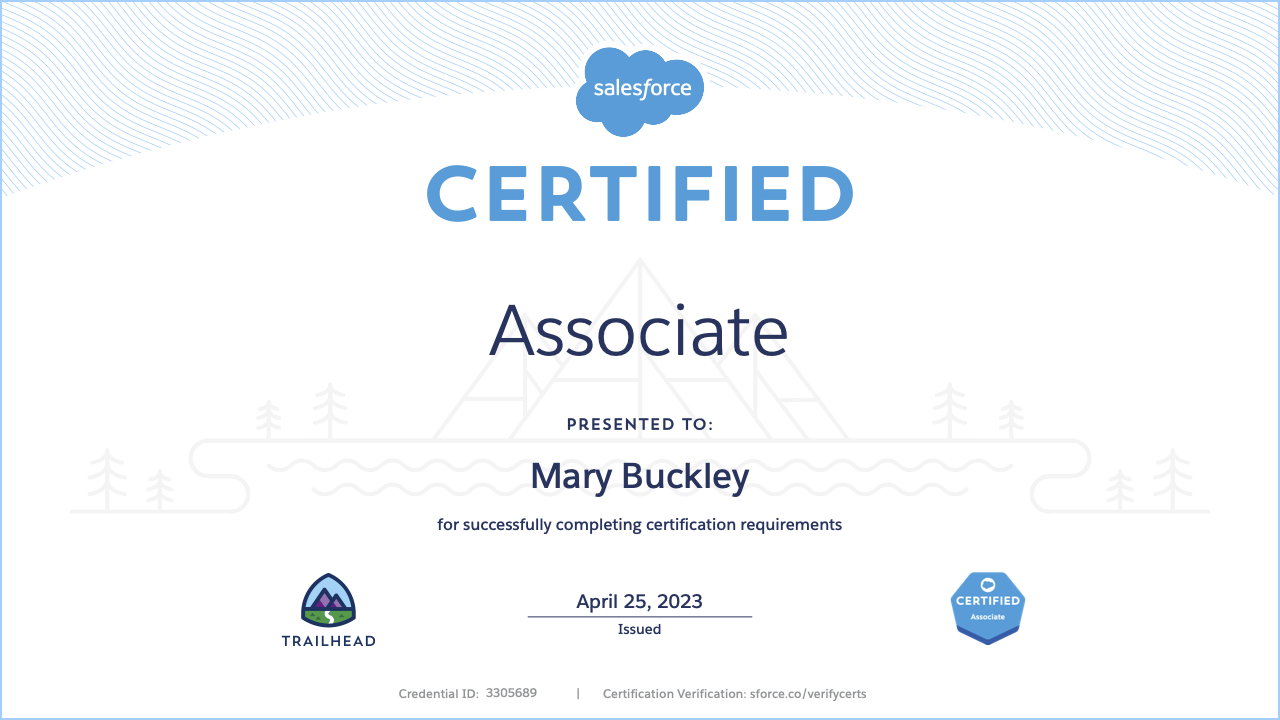 Salesforce Associate Certificate